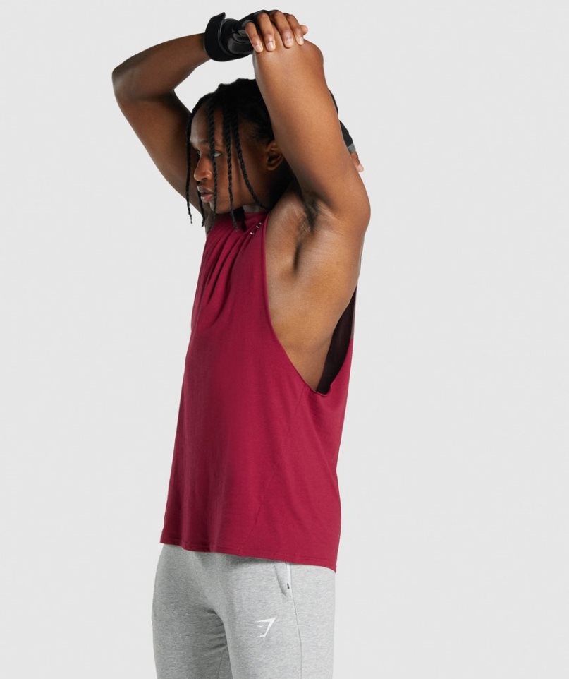 Men's Gymshark Critical 2.0 Drop Arm Tanks Fuchsia | CA 608ADN